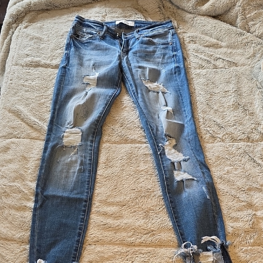 KanCan Distressed Medium Blue Skinny Jeans